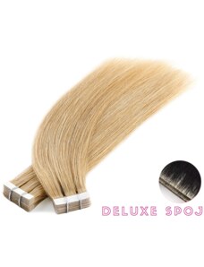 Deluxe neviditelné vlasové PU pásky tape in na prodlužování vlasů 50cm 24 - platinová extra