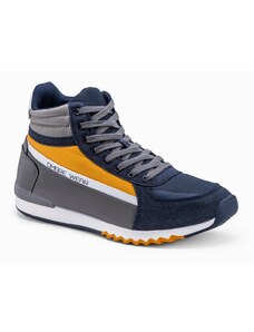 Ombre Clothing Pánské sneakers boty - námořnická modrá/žlutá T358