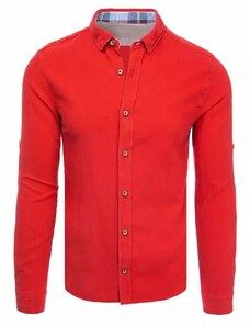 Buďchlap Červená ležérní košile z bavlny