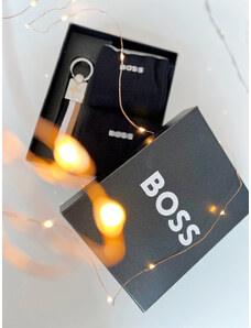 Dárkové balení Boss ponožek 2 páry + klíčenka - černá