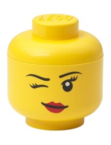 Lego Žlutý úložný box ve tvaru hlavy LEGO Whinky mini 12 cm
