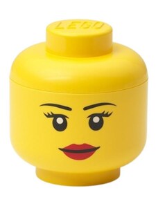 Lego Žlutý úložný box ve tvaru hlavy LEGO Girl mini 12 cm