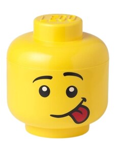 Lego Žlutý úložný box ve tvaru hlavy LEGO Silly 19 cm