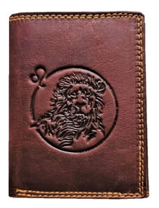 Lev kožená peněženka znamení zvěrokruhu
