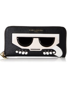 Karl Lagerfeld Paris Zip Around Wallet Black Multi