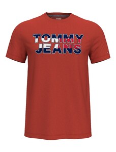 Tommy Hilfiger pánské tričko s krátkým rukávem Essential Logo ora/red