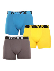 3PACK pánské boxerky Styx long sportovní guma vícebarevné (U9696863)