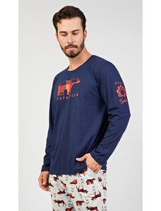 Pánské pyžamo dlouhé Vienetta Secret Papa bear