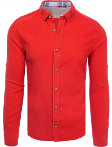 BASIC Červená košile s dlouhým rukávem