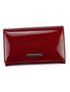Červená lesklá kožená peněženka Gregorio