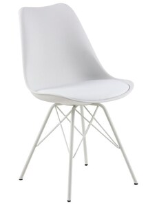 Scandi Bílá plastová jídelní židle Erisa