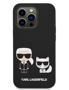 Ochranný kryt pro iPhone 14 Pro MAX - Karl Lagerfeld, Liquid Silicone Karl and Choupette MagSafe Black