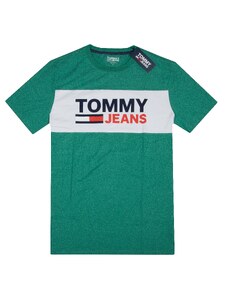 Tommy Hilfiger pánské tričko s krátkým rukávem Essential Wide Logo grn