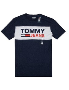 Tommy Hilfiger pánské tričko s krátkým rukávem Essential Wide Logo drak blue