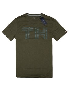 Tommy Hilfiger pánské tričko s krátkým rukávem Essential TH Logo dark grn