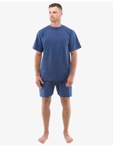 GINA Pánské krátké pyžamo se vzorem 79130P - lékořice, měsíc