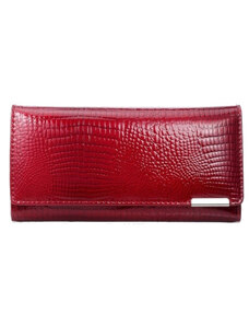 Dámská kožená lakovaná červená peněženka