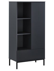 Černá lakovaná knihovna MICADONI QUERY 140 x 70 cm