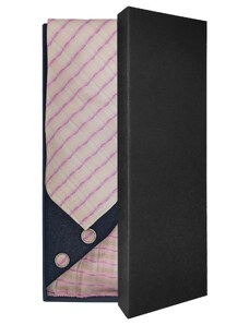 Světle růžová vzorovaná pánská kravata – Dárková sada
