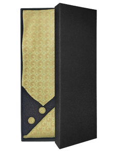Žlutá vzorovaná pánská kravata – Dárková sada