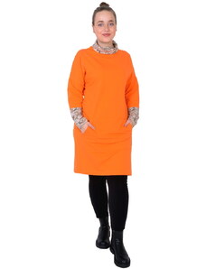 Top Elegant Teplákové šaty s kapsami ALEX long / pomeranč