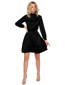 K157 Rozšířené mini šaty - černé