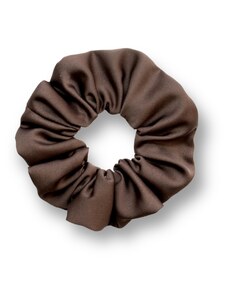 MURU Saténová scrunchie gumička - Dark Chocolate matná