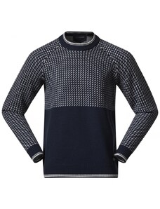 Bergans Alvdal pánský svetr vlněný Navy blue/Vanille White