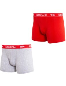 pánské boxerky LONSDALE - RED/GREY - 2 ks - M