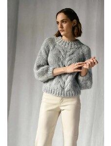 Plexida Chunky Braid Sweater In Ozone Mix