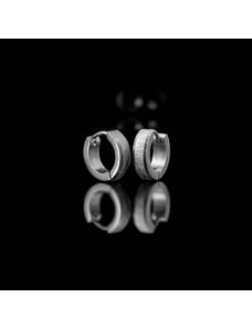 Ocelové náušnice pískované drobné kruhy | DG Šperky