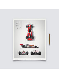 Automobilist Posters | McLaren M23 - James Hunt - Blueprint - Japanese GP - 1976, Classic Edition, 40 x 50 cm