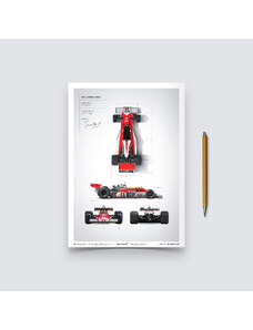 Automobilist Posters | McLaren M23 - James Hunt - Blueprint - Japanese GP - 1976, Mini Edition, 21 x 30 cm