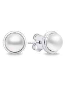 Brilio Silver Elegantní stříbrné náušnice s pravými perlami EA626W