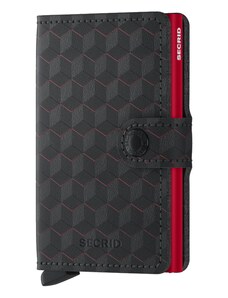 Kožená peněženka SECRID Miniwallet Optical Black Red černá s červeným pouzdrem