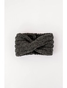 Plexida Chunky Ribbed Twist Headband Wool - Dark Grey