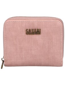 Coveri Dámská menší praktická koženková peněženka na zip Ladd, růžová