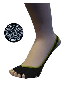 SOLE OPEN bezprstové joga ABS protiskluzové ponožky ToeToe černá