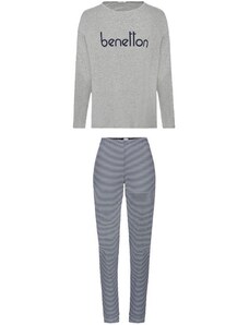 Dámské pyžamo Benetton Wms PJ Set Long Grey