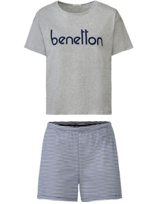 Dámské pyžamo Benetton Wms PJ Set Short Grey