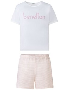 Dámské pyžamo Benetton Wms PJ Set Short White