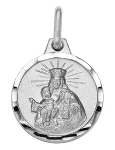 Stříbrný přívěsek ŠKAPULÍŘ medailon OBOUSTRANNÝ 14 mm
