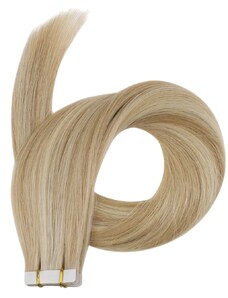 Deluxe neviditelné vlasové PU pásky tape in na prodlužování vlasů 50cm 27/613 - tmavá blond / nejsvětlejší blond