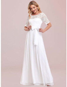 Ever Pretty Luxusní bílé šaty s krajkou 7624