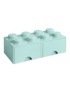 Tyrkysový úložný box LEGO Storage 25 x 50 cm