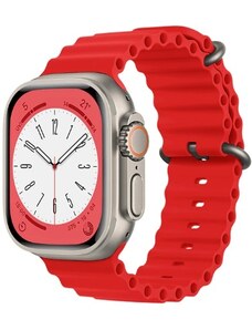 Crested Oceánský silikonový řemínek pro Apple Watch 38, 40 a 41 mm červený