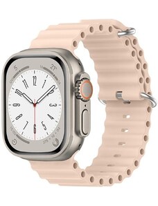 Crested Oceánský silikonový řemínek pro Apple Watch 38, 40 a 41 mm lehce růžový