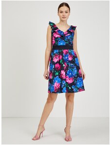 Růžovo-modré dámské květované šaty ORSAY - Dámské