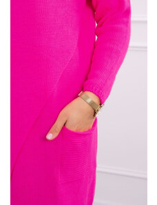 K-Fashion Svetr s obálkou dole růžový neonový