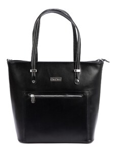 Kožená kufříková kabelka MiaMore 01-011 černá